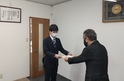 令和３年入社式を開催いたしました。