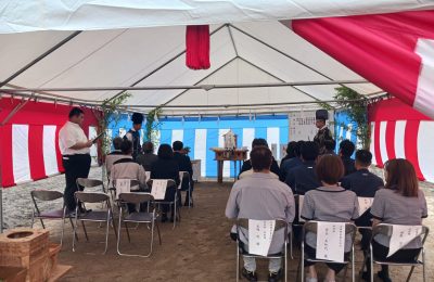 太陽興産株式会社　倉庫新築工事　地鎮祭を執り行いました。