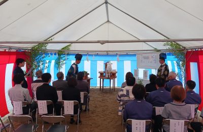 太陽興産株式会社　倉庫増築工事　地鎮祭を執り行いました。